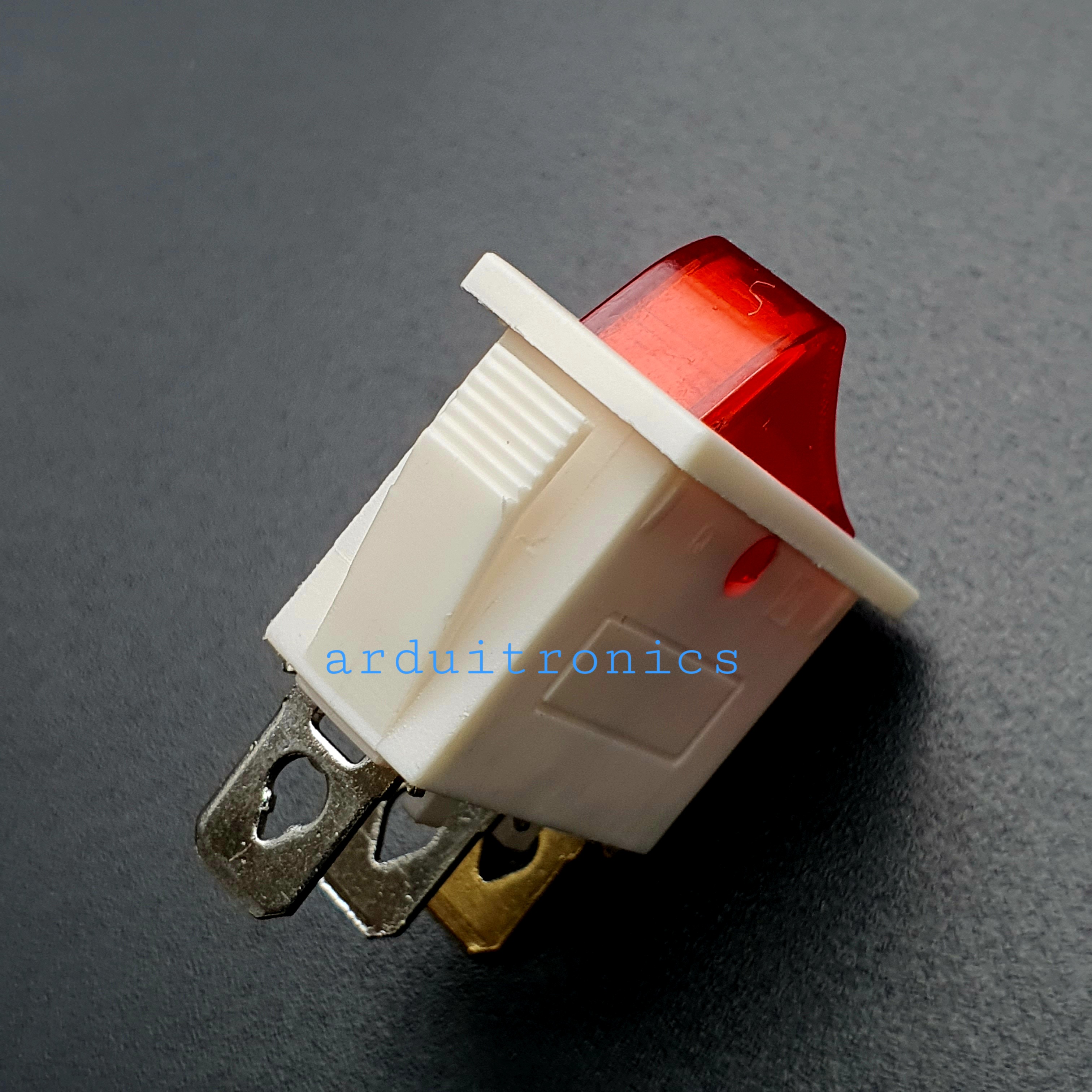 สวิตช์ไฟเปิด/ปิด KCD3-101N 15A 250VAC (3 ขา สีขาว-แดง)