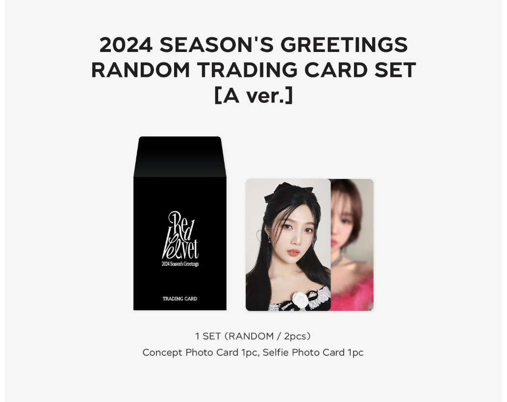Red Velvet - 2024 SM ARTIST SEASON'S GREETINGS OFFICIAL MD - Random Trading Card set แบบ A ver การ์ดสุ่ม 2 ใบ