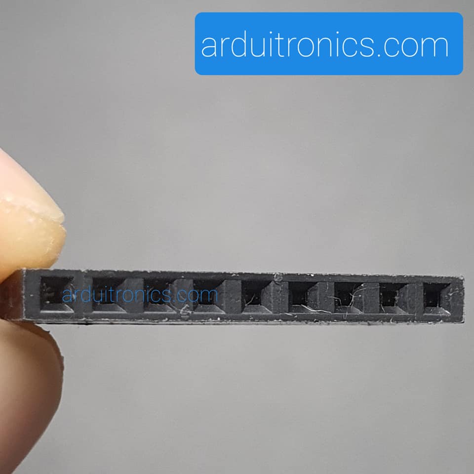 [Black] 1X9 Pin Single Row Female Header 2.54mm Pitch Straight Pin Square (จำนวน 1 ชิ้น)