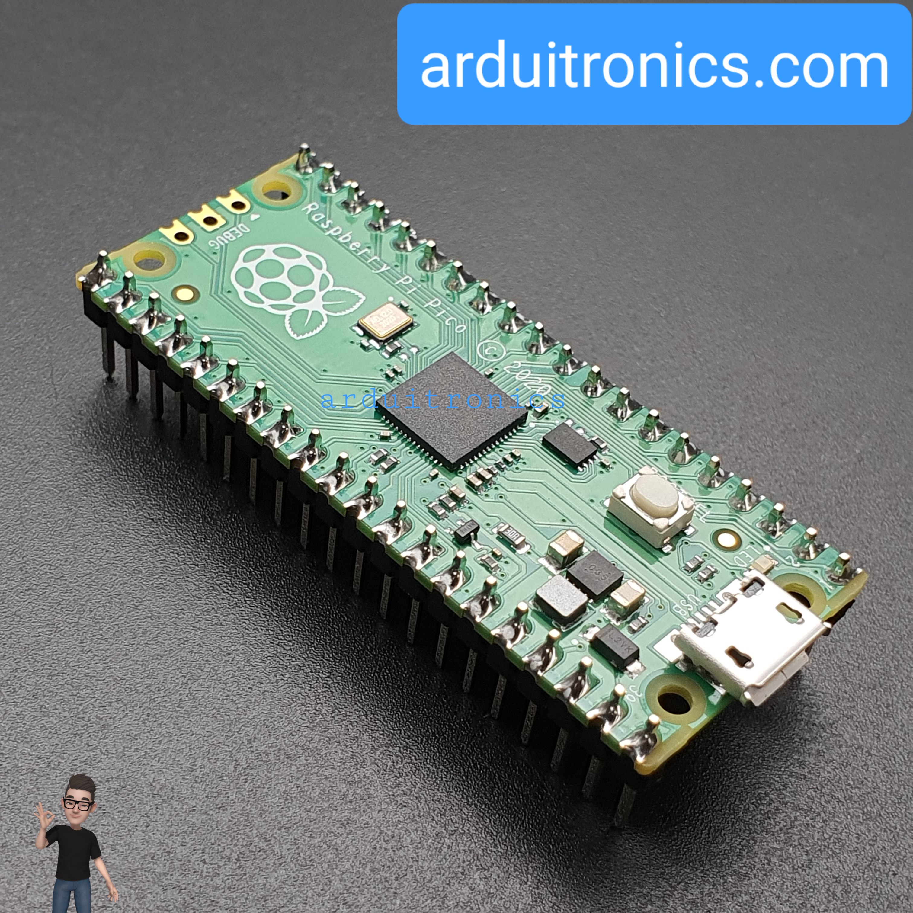 Raspberry Pi Pico (pre-soldered) + หนังสือสอนเขียนโปรแกรมบน Pico