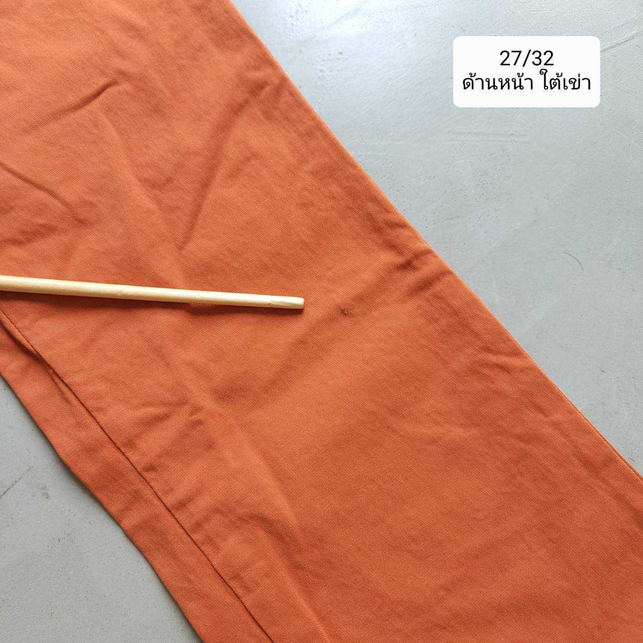 [DEFECT] Khaki Slim Org. Warm Orange กางเกงผ้า Canvas ทรงเข้ารูป Nudie ของแท้ 100%