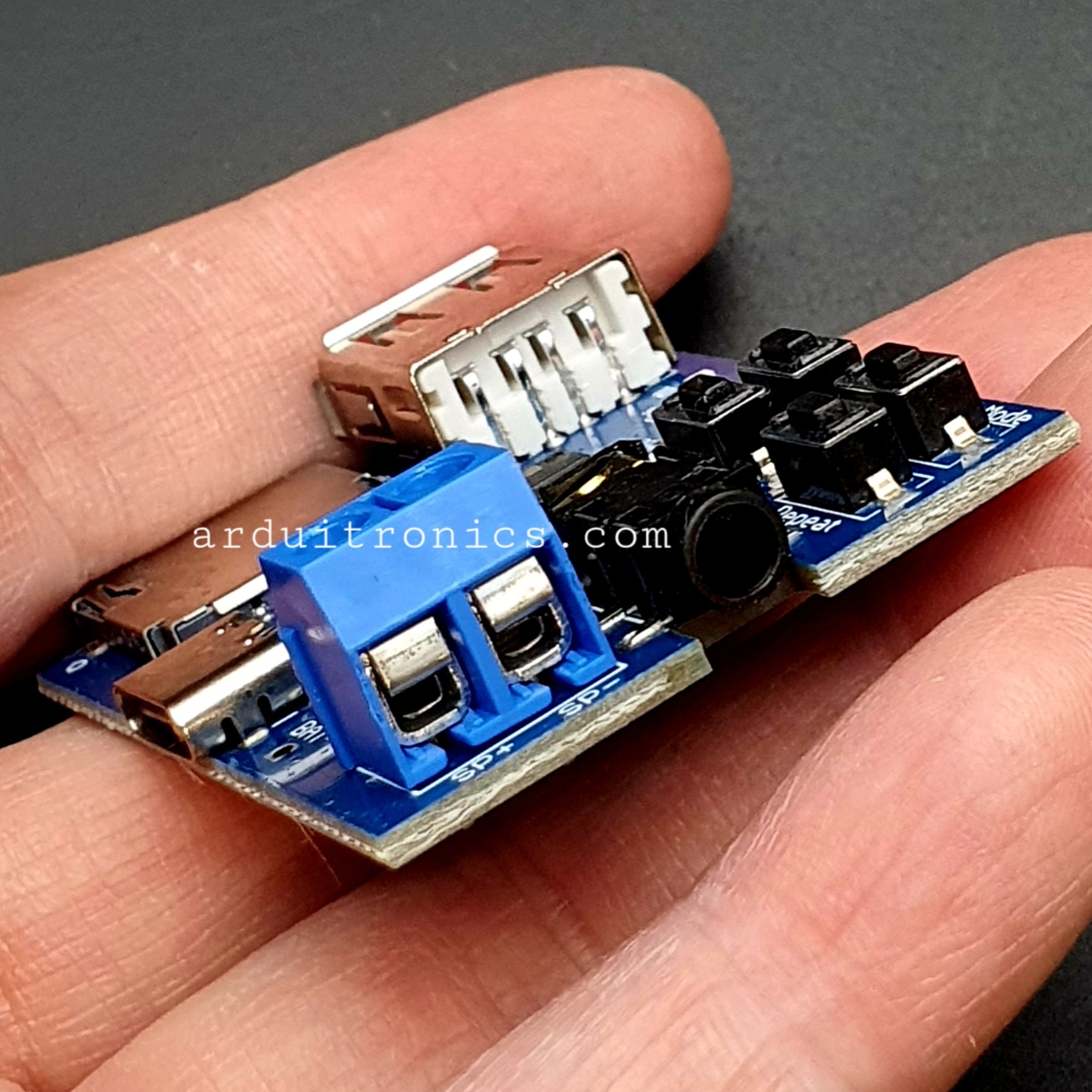 โมดูลเล่นเพลง MP3 รองรับ SD Card และ FlashDrive พร่อม Jack 3.5 ต่อกับหูฟังหรือเครื่องขยายเสียง ( Type-C )