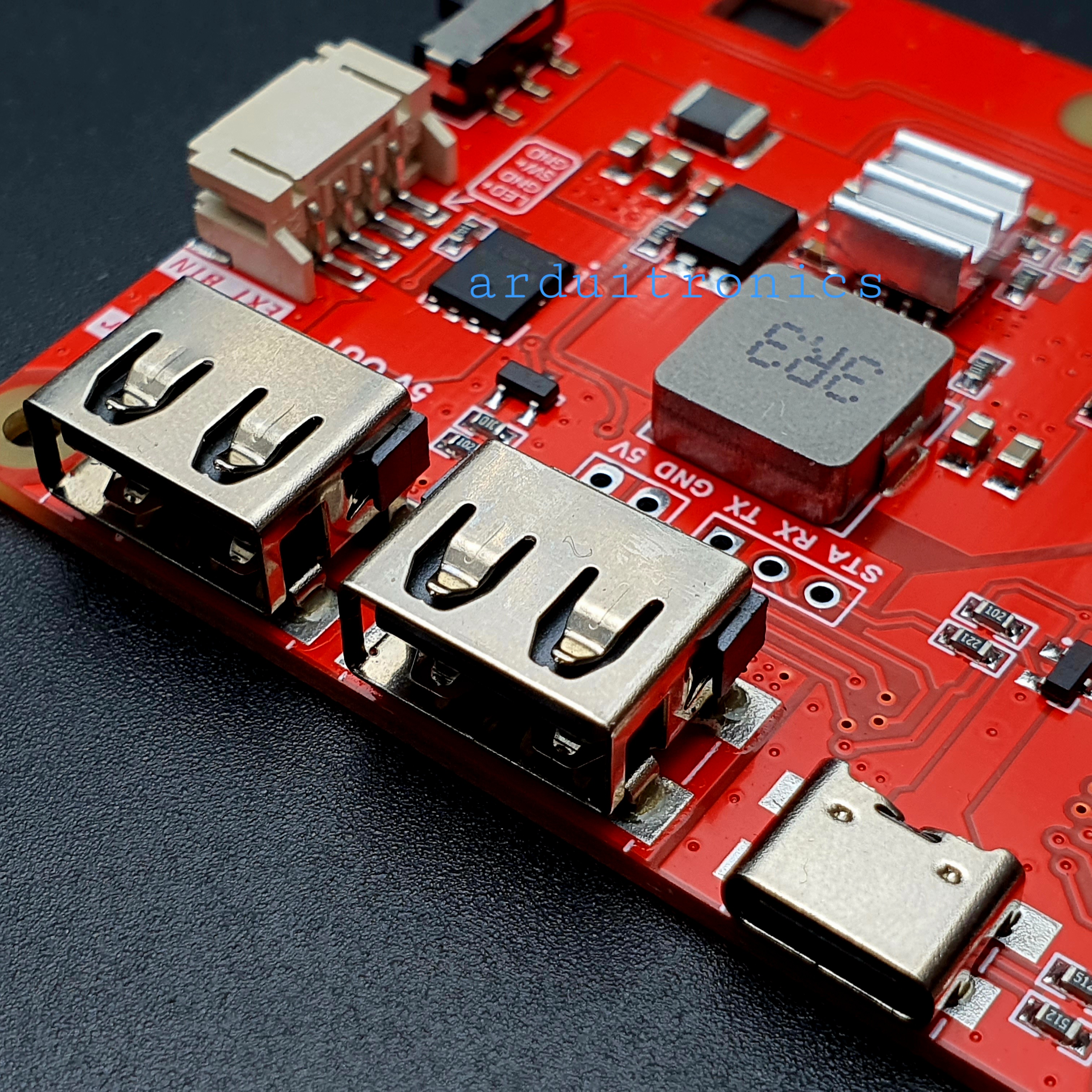 Raspberry Pi (RPi) UPSPack Standard V3 PCB สีแดง + Free ถ่าน 3.7V 6500mAh