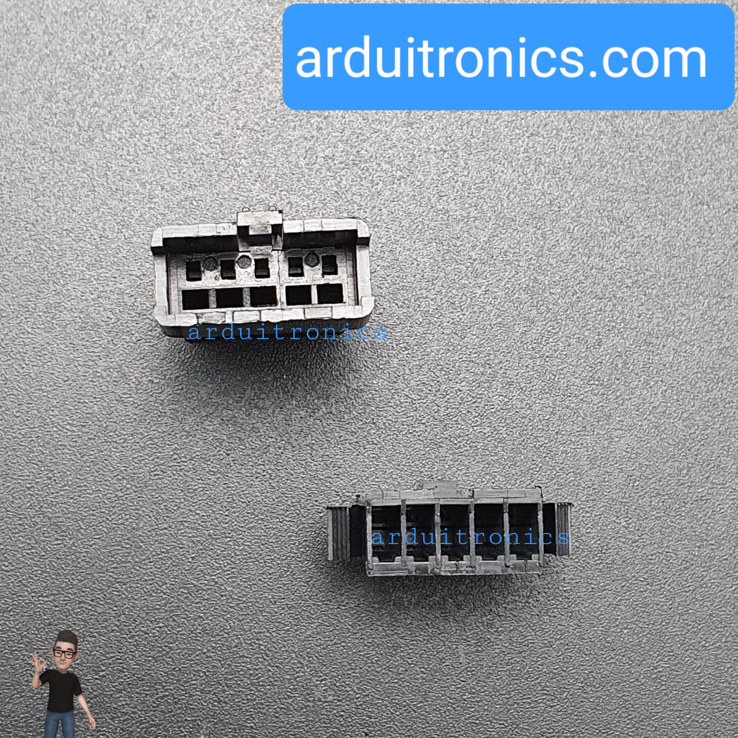 2.54mm 5 Pin Black Plastic Male Female JST-SM Housing Crimp Terminal Connector