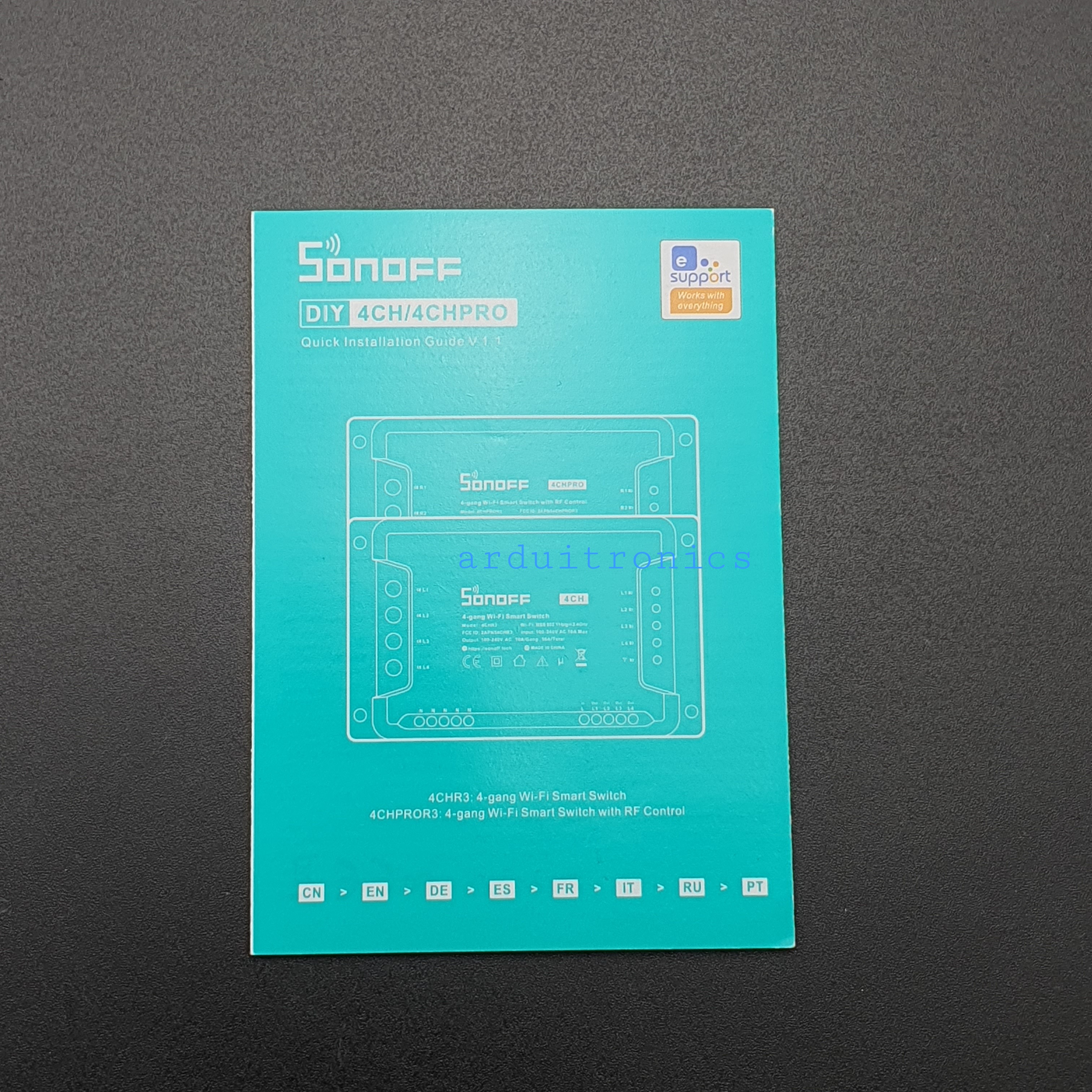 Sonoff 4CH R3 (รุ่นล่าสุด) สวิตซ์ Wi-FI แบบ 4 ช่อง ควบคุมแยกอิสระผ่านปุ่มและแอพ เลือกได้ 3 โหมด รองรับ Google Home, Alexa