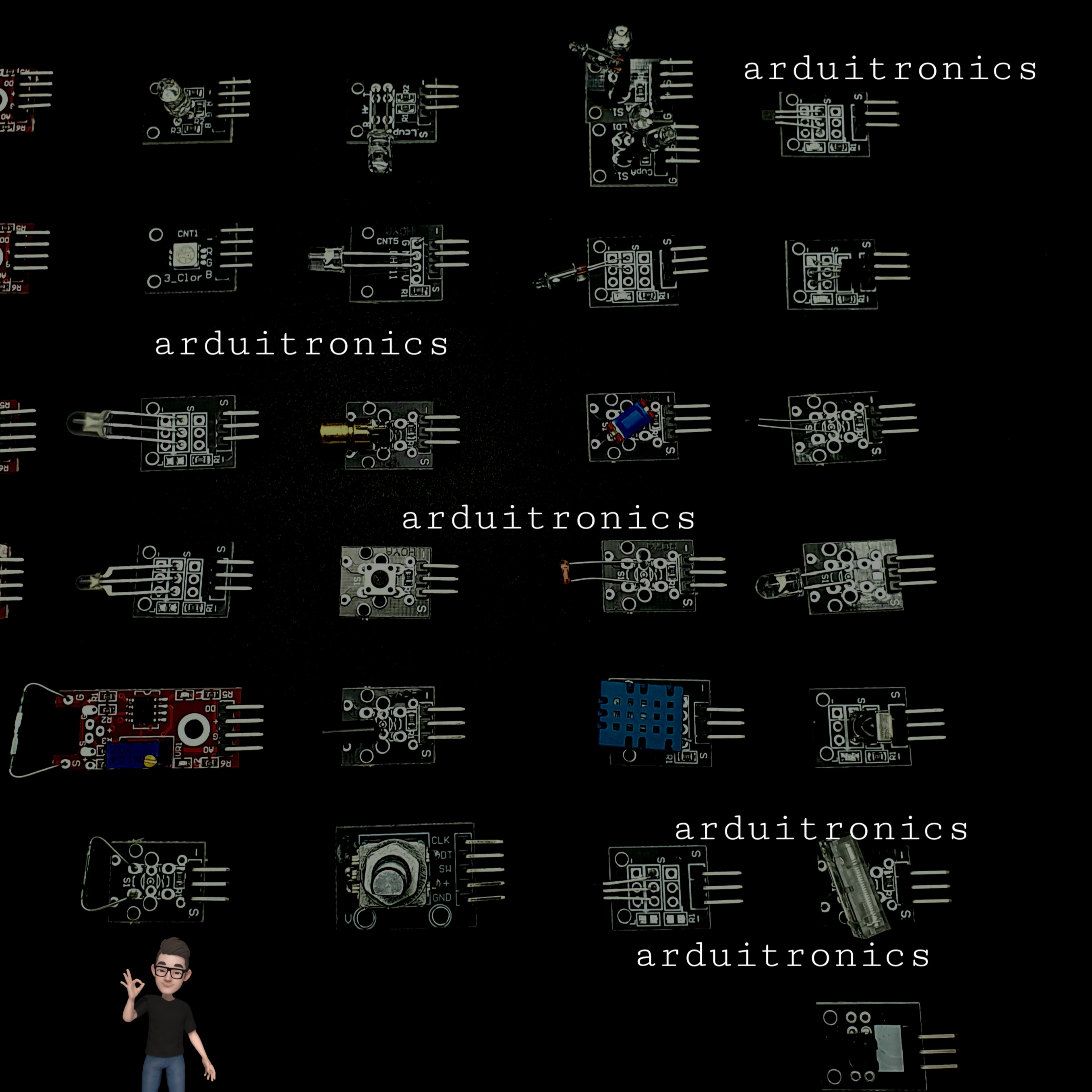 45 in 1 Sensor Module Kit for Arduino พร้อมกล่องพลาสติก