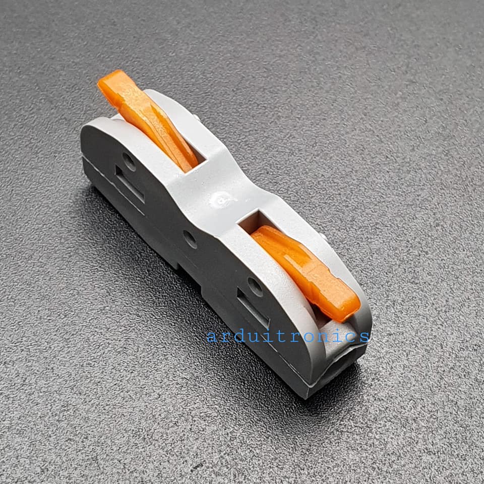Terminal ต่อสายไฟแบบเร็ว 2 ช่อง (1 in - 1 out) Wire Connector Quick Terminal 0.08-4mm Square Splitter SPL-1 สีส้ม