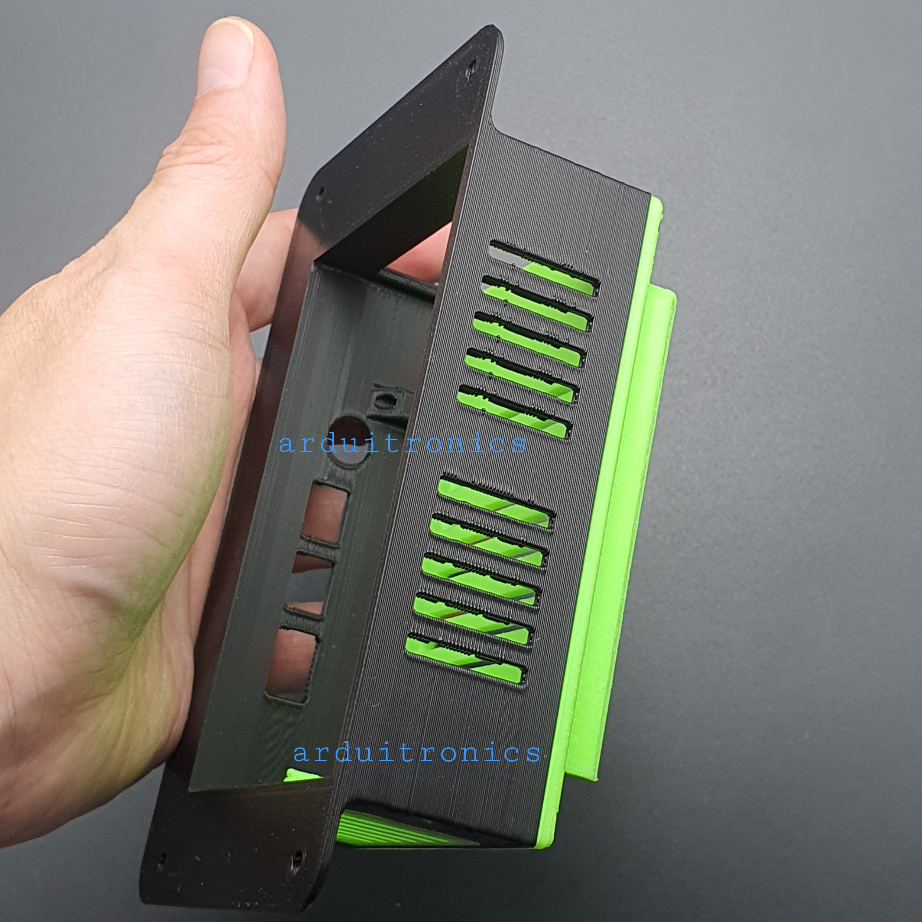 3D Printed Screen Case (Green) for Raspberry Pi Official 7 inch LCD Touchscreen