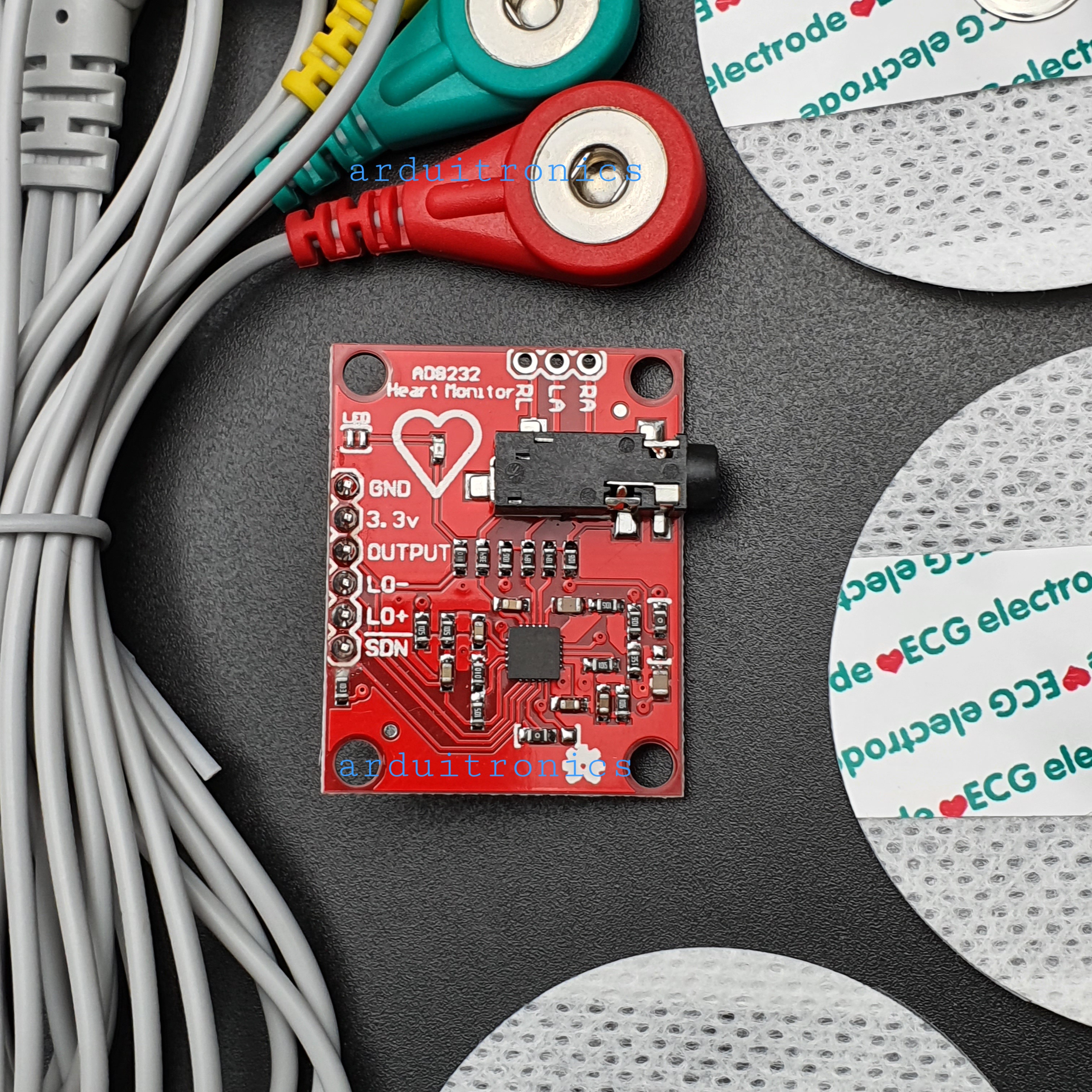 Electrocardiogram (ECG) Heart Rate Monitor Kit AD8232 - Round Electrode Pads