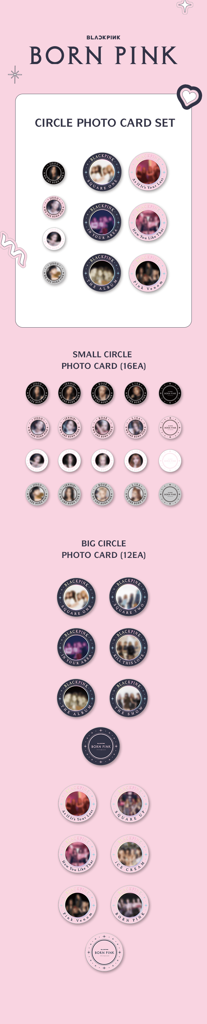 BLACKPINK - ของสะสม [BORNPINK] BLACKPINK - BLACKPINK CIRCLE PHOTO CARD SET - ส่งเรือ