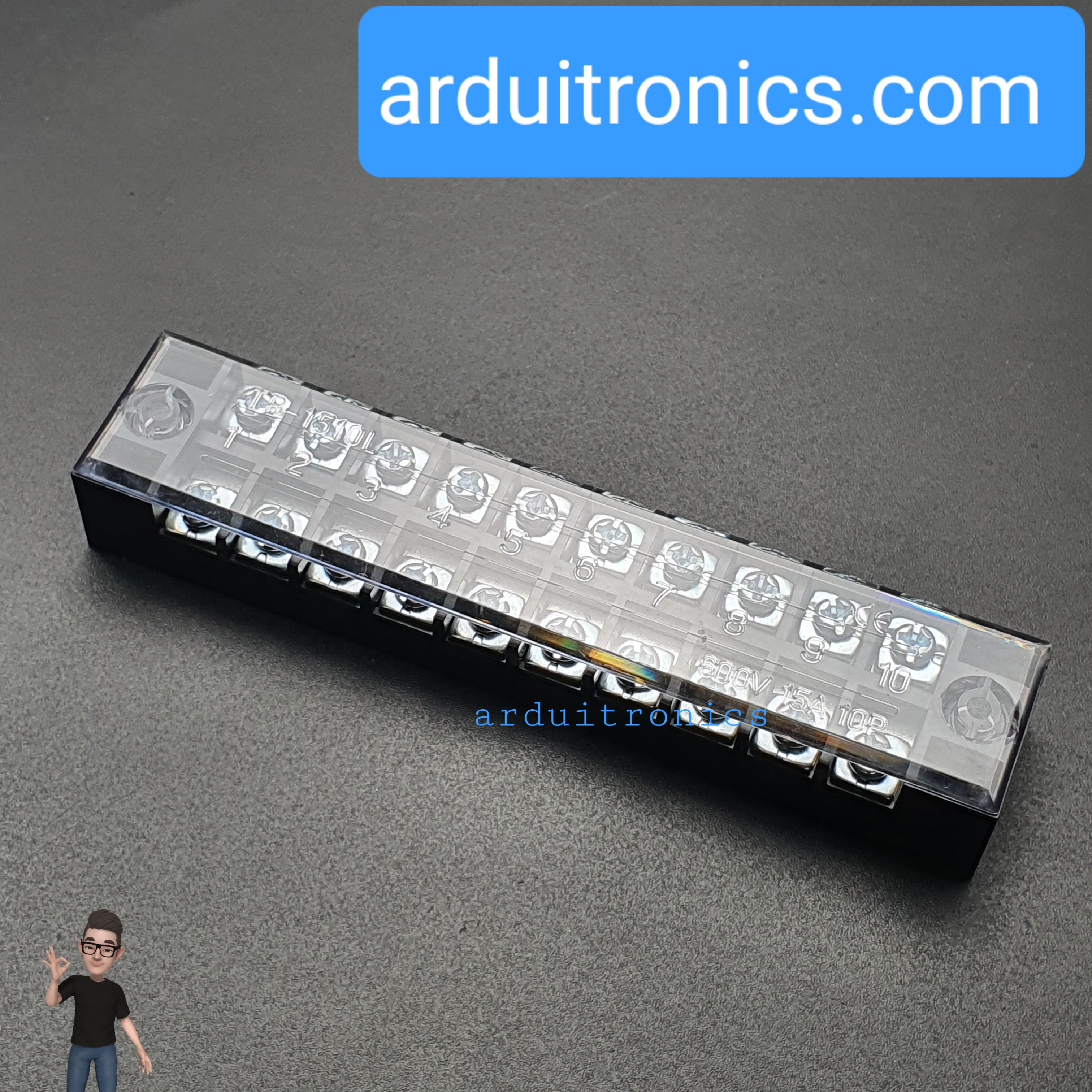 ขั้วต่อ Terminal Block TB-1510 (15A) แบบ 10 ช่อง