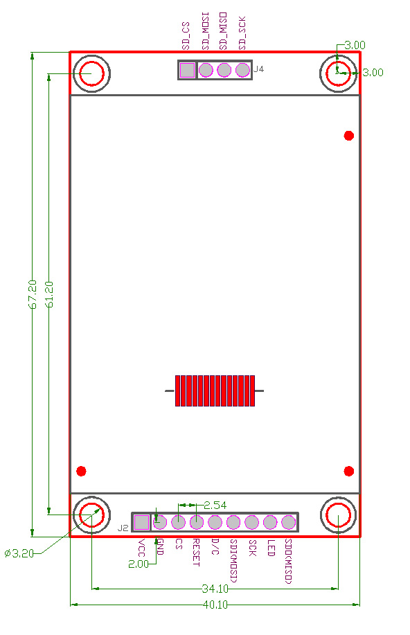 จอแสดงผล TFT LCD ขนาด 2.2" Color module 240x320 พร้อมช่องเสียบ SD Card Driver ILI9341 For Arduino