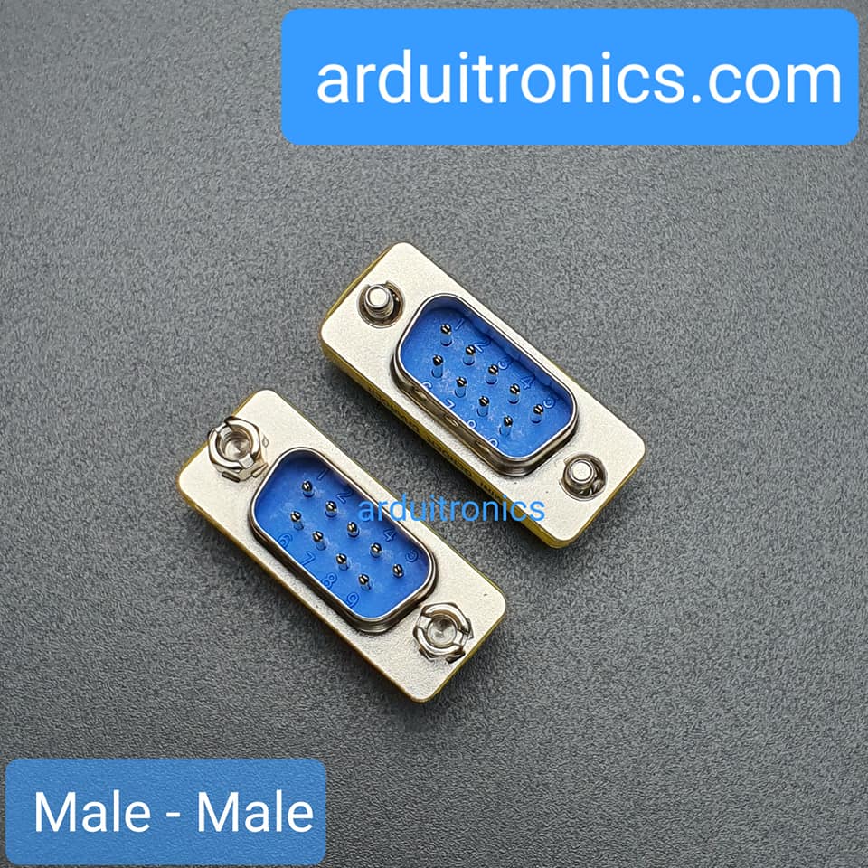 RS232 9 Pin Com Port DB9 Adapter Head Male To Male (DB9 เฉพาะหัว ตัวผู้ - ตัวผู้) จำนวน 1 หัว
