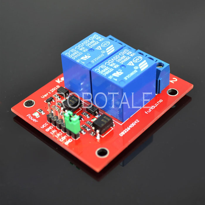 2 Channel Relay (Opto-Isolated) 5V 10A รีเลย์ 2 ช่อง 5V 10A (red PCB)