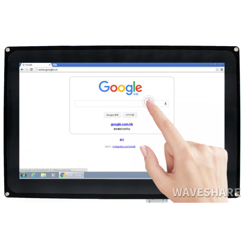[ยี่ห้อ Waveshare] จอ 10.1inch Capacitive Touch Screen LCD (H) with Case, 1024×600, HDMI, Various Systems Support