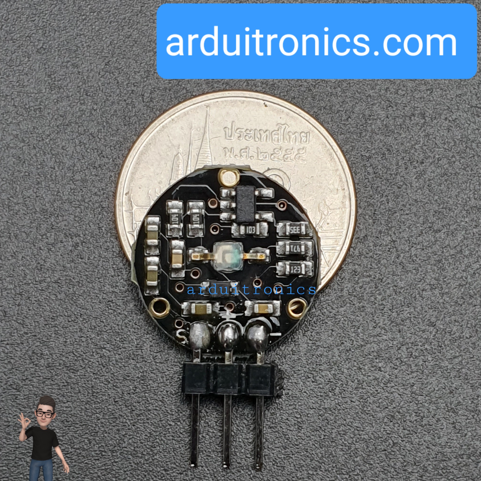 Pulse Heart Rate Sensor Module (วัดชีพจร) - แบบมีขาต่อออกจากโมดูล มาพร้อมสายไฟต่อ