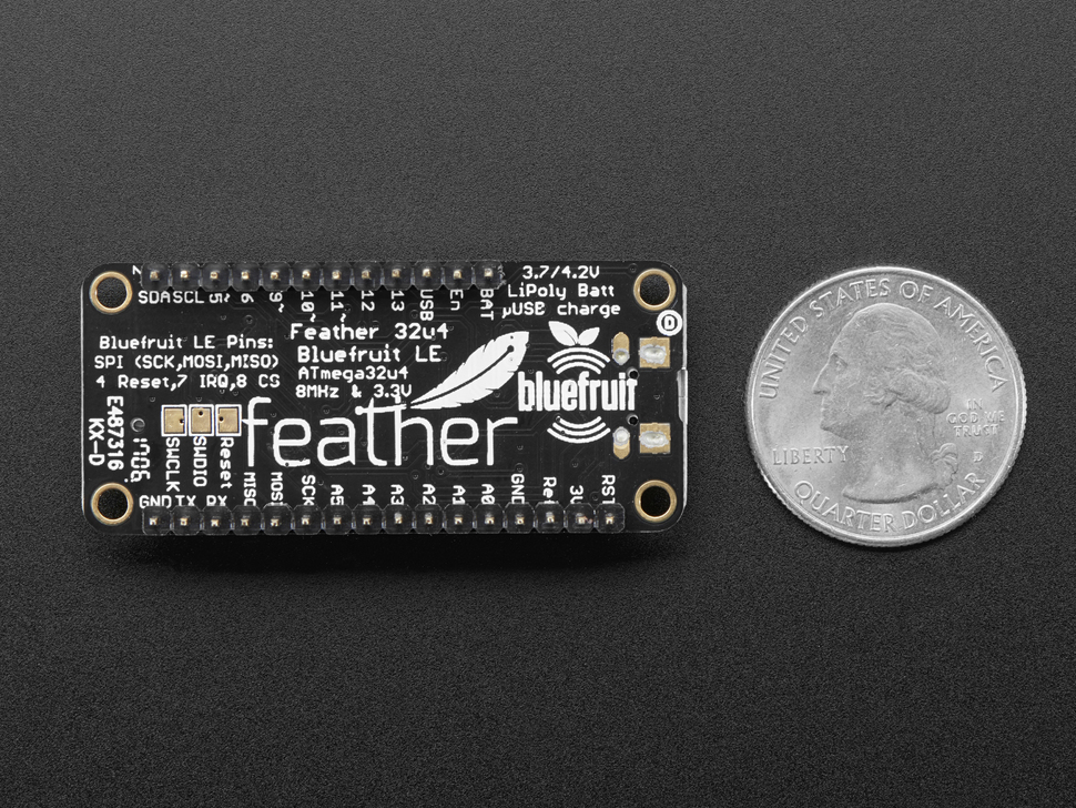 Adafruit Feather 32u4 Bluefruit LE (บัคกรีขาให้จากโรงงาน)
