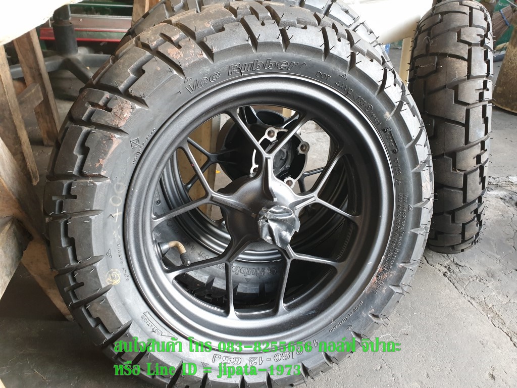 (Monkey) ชุดวงล้อแม็กพร้อมยาง Honda Monkey 125 i แท้ (สินค้ามือสอง สภาพ 95%)