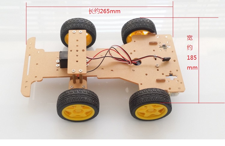 4WD Smart Car Chassis Kits โครงหุ่นยนต์รถ 4 ล้อ ระบบเลี้ยว servo