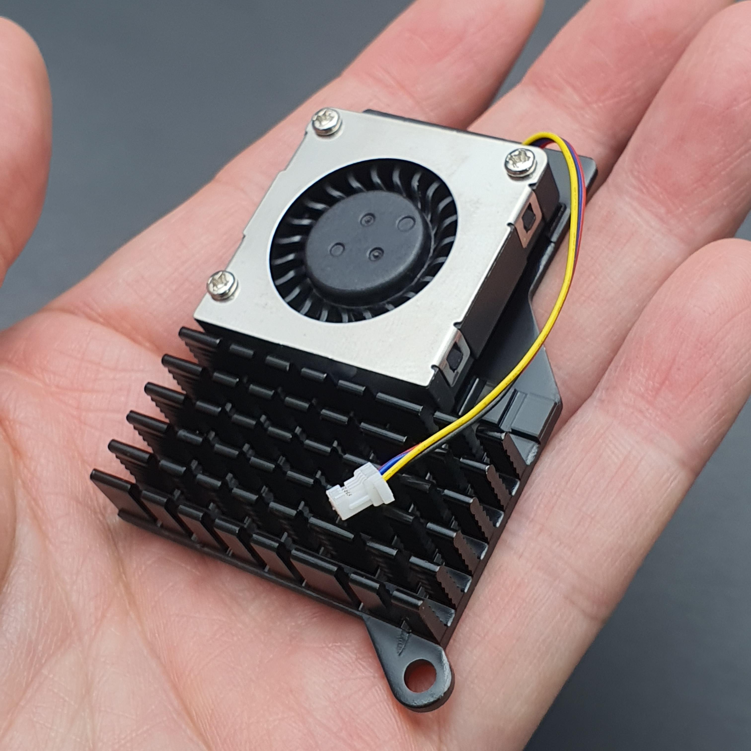 Raspberry Pi 5 Active Cooling Fan With Aluminum Radiator Heat Sink - สีดำและพัดลมสีดำ