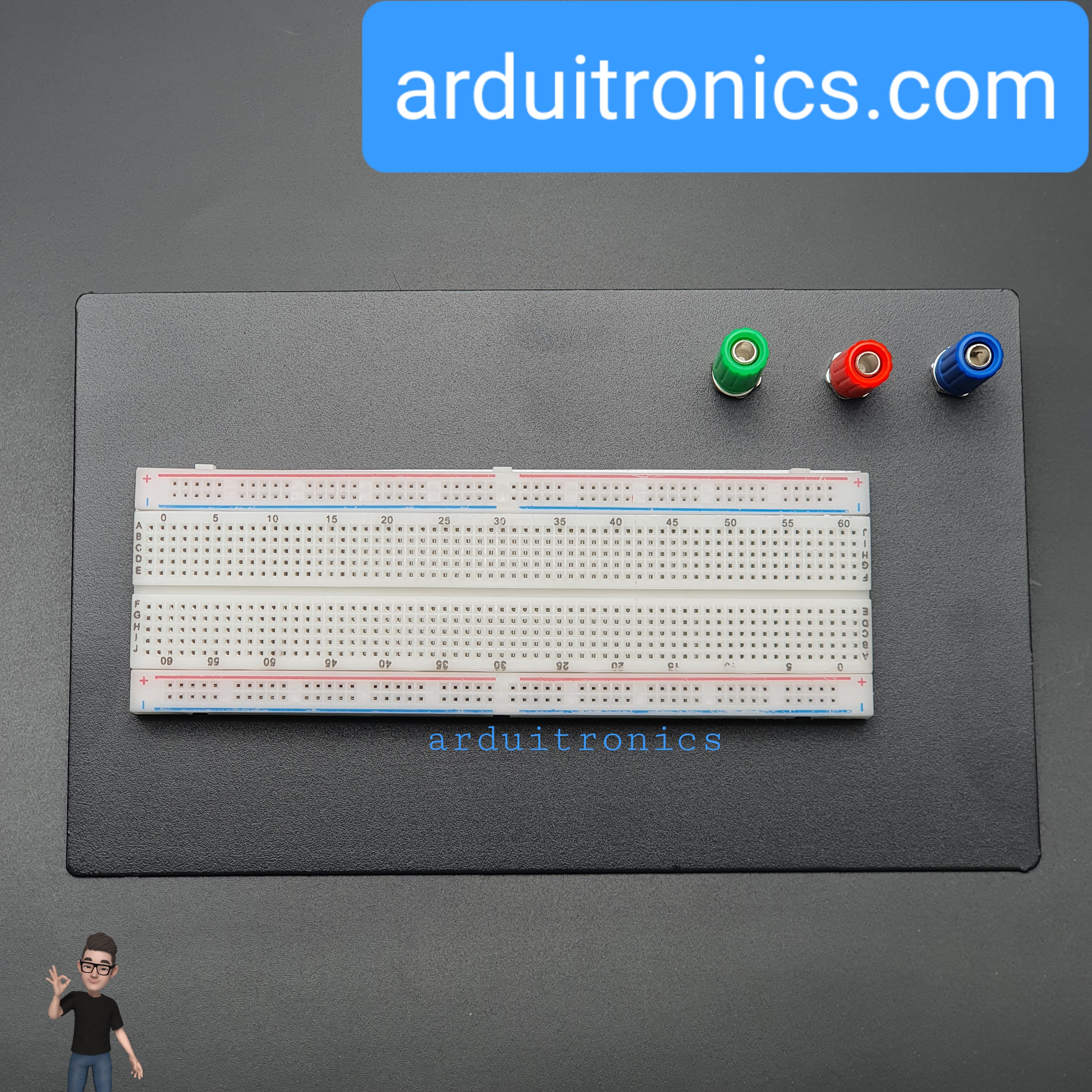 บอร์ดทดลอง พร้อมฐาน Solderless Breadboard 830 Point (ZY-201)