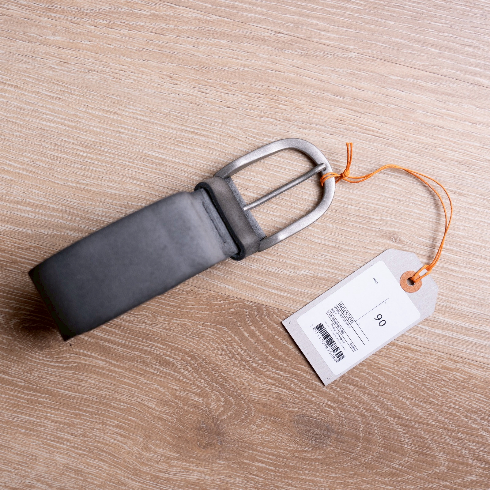 Ingesson Worn Suede Belt – Grey