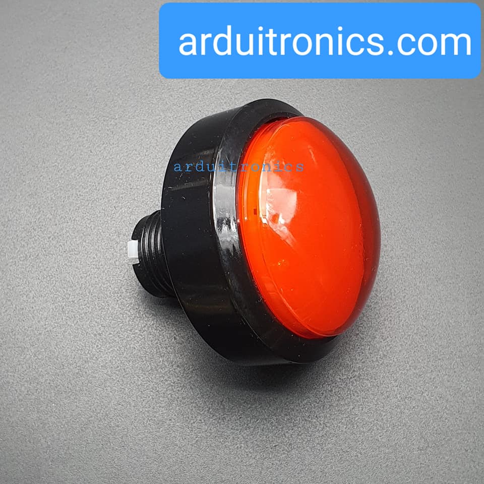 ปุ่มกดตู้เกม สวิตช์กดติดปล่อยดับขนาดใหญ่ 60mm พร้อมไฟ LED สีแดง