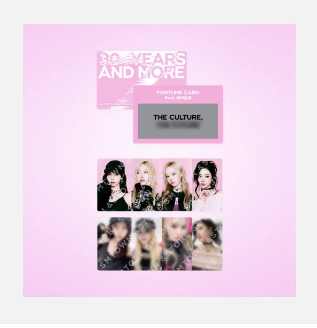 aespa -SMTOWN LIVE 2025 1st OFFICIAL MD - Fortune Scratch Card Set ( fortune scratch การ์ดสุ่ม 1 ใบ และ photo card 1 ใบสุ่ม )