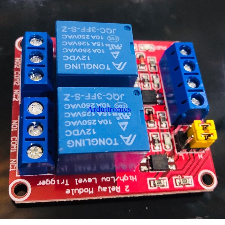 12V 2 Channel Relay High/Low Level Trigger Relay Module (Red PCB) หัวรีเลย์ Tongling