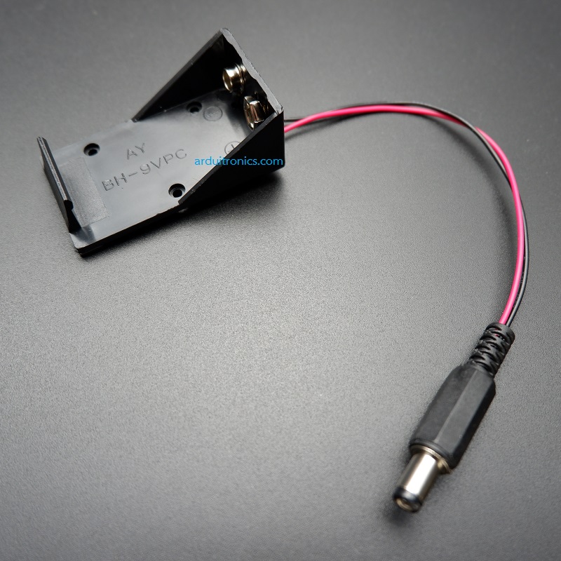 Battery Box รางถ่าน 9V พร้อมหัว Jack 5.5x2.5mm สำหรับ Arduino