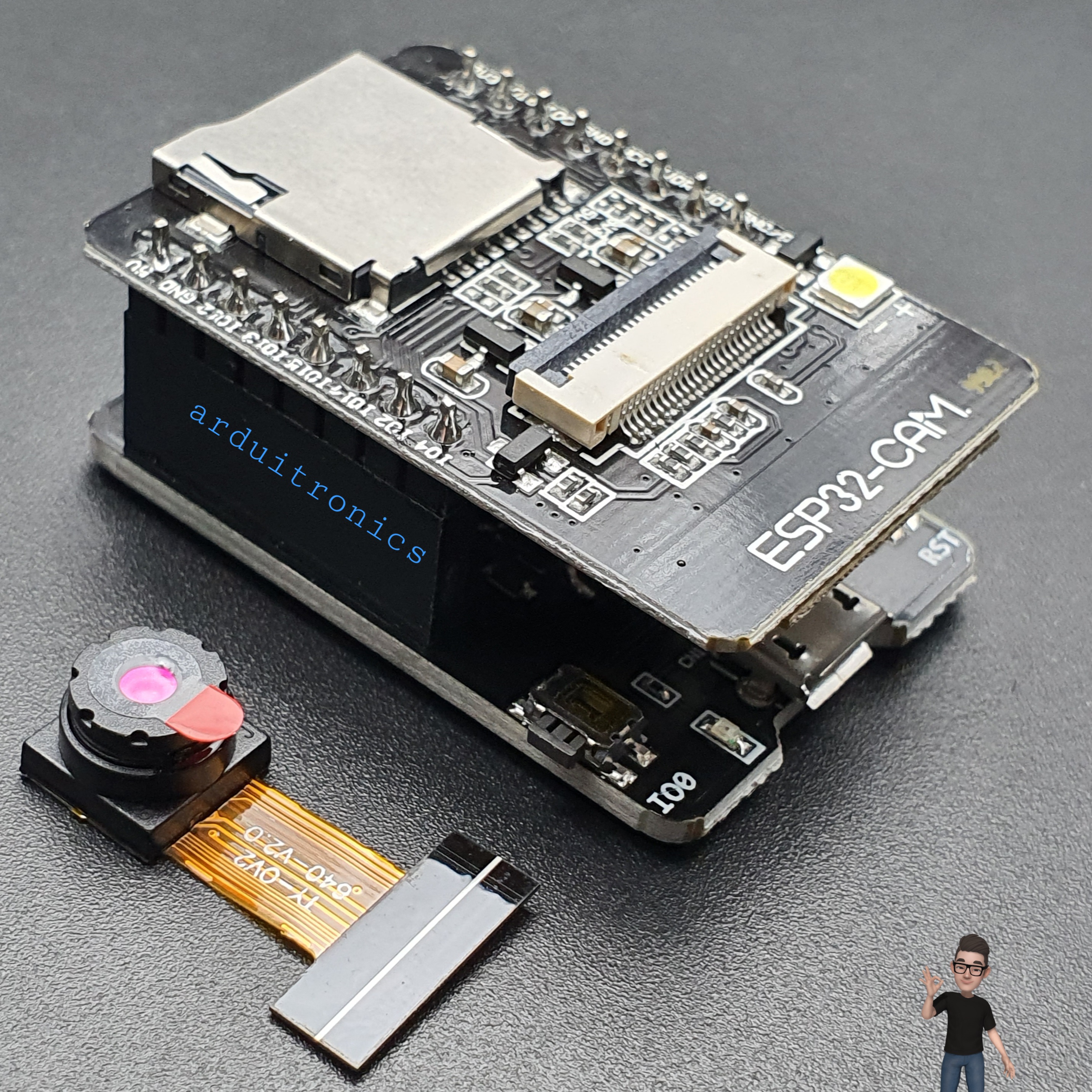 ESP32-CAM Camera Module Development Board with Expansion Board (Camera Module OV2640)