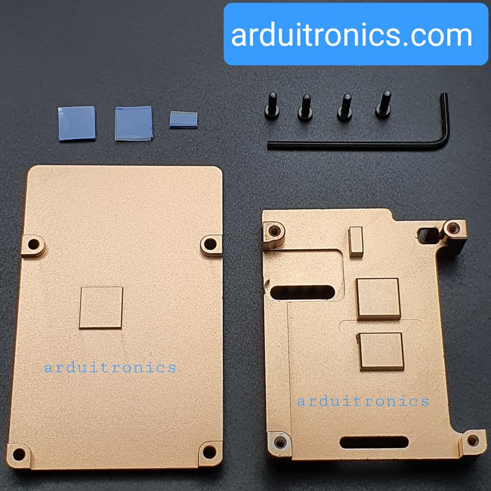 Aluminium Case for Raspberry Pi 4 (Gold)