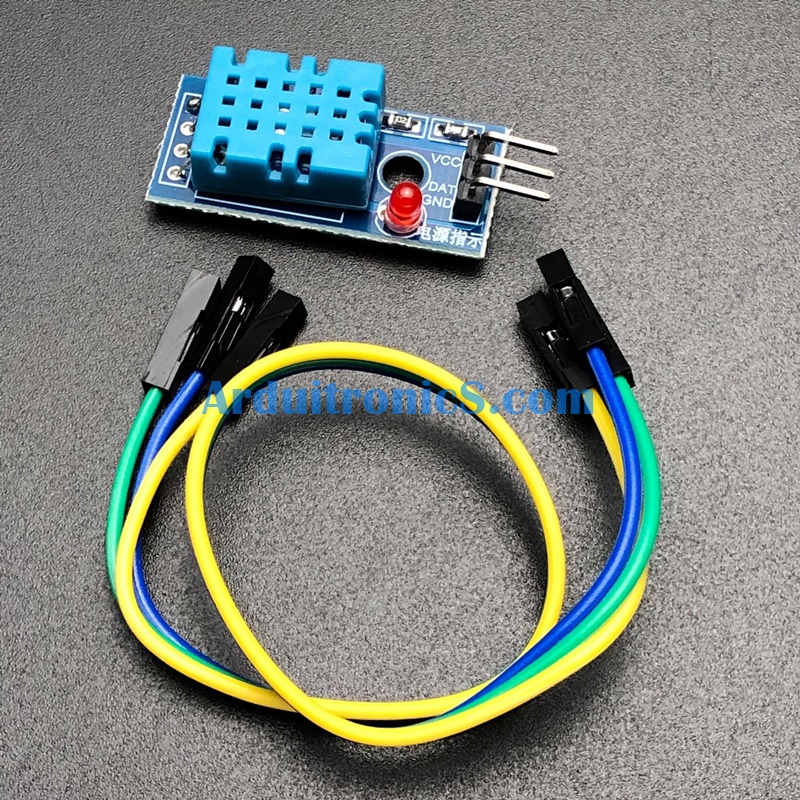 Temperature Sensor (DHT11) Module with Led สีแดง + Free Cable
