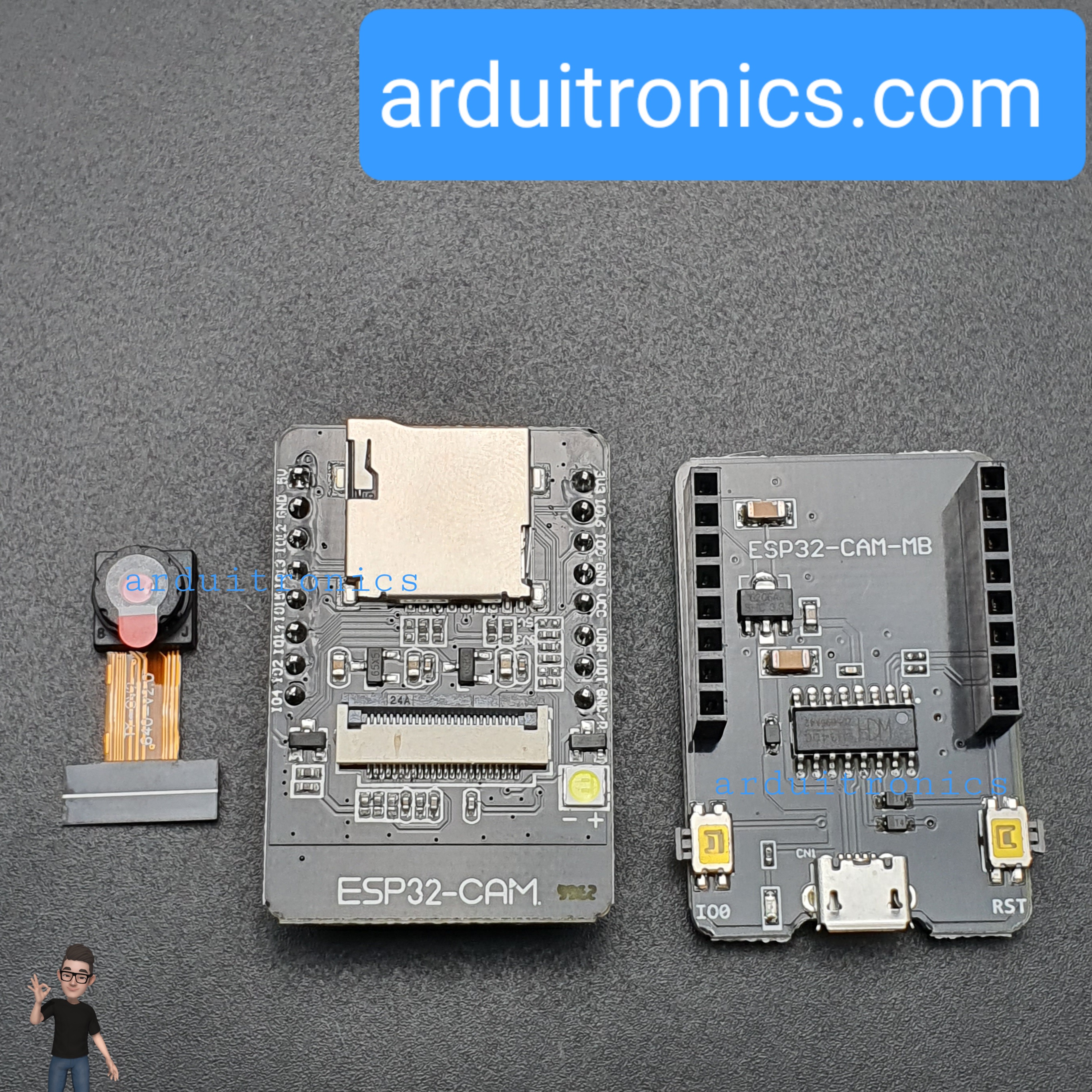 ESP32-CAM Camera Module Development Board with Expansion Board (Camera Module OV2640)