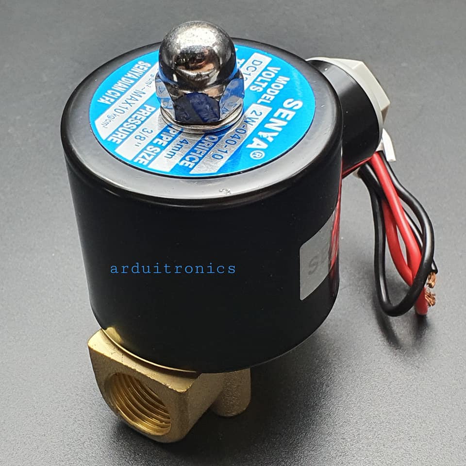 โซลินอยกระด้าง (Solenoid Valve ปกติปิด) 3 หุน (3/8 ") 12V - ยี่ห้อ Senya 2W-040-10