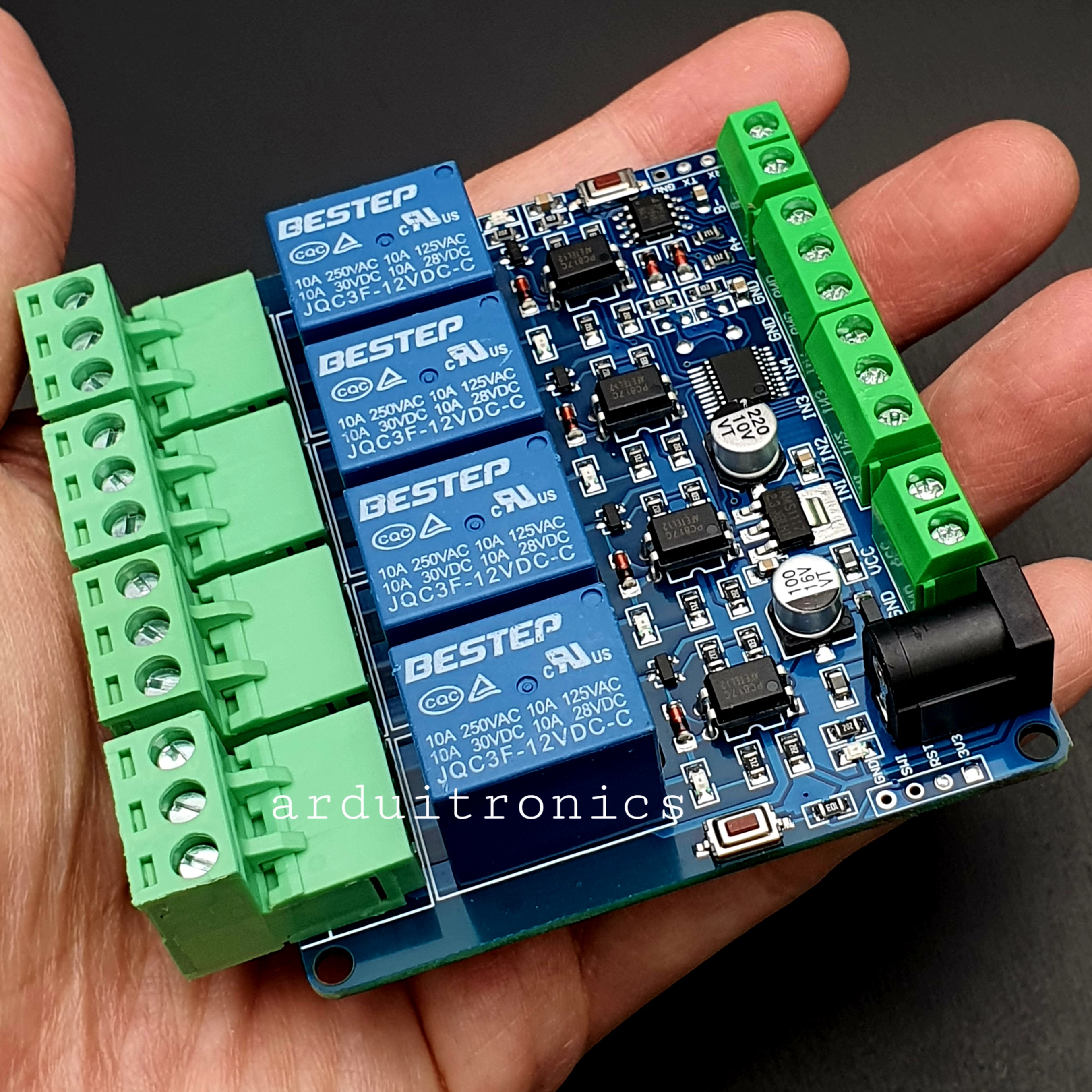 Modbus - RTU 4 Channel Relay Module RS485/TTL (12V)