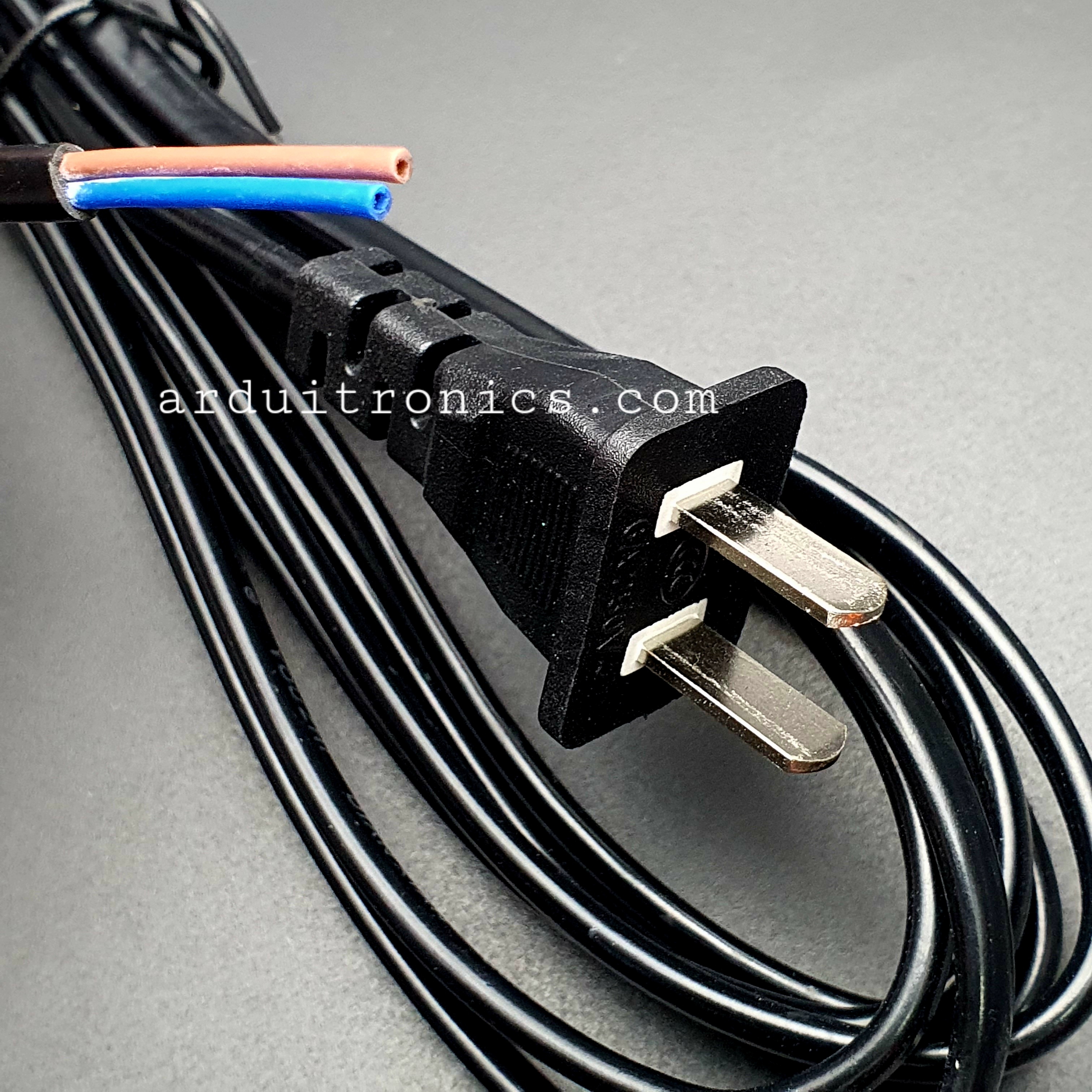 สายไฟพร้อมหัวปลั๊ก ขนาด 2*0.75 ยาว 3m 220V AC/DC 10A