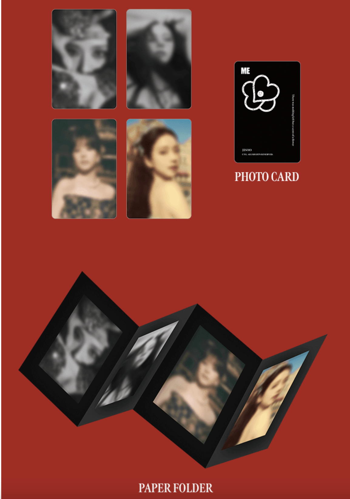 BLACKPINK -JISOO FIRST SINGLE ALBUM [ME] -JISOO PHOTO CARD FOLDER แบบ สี ดำ