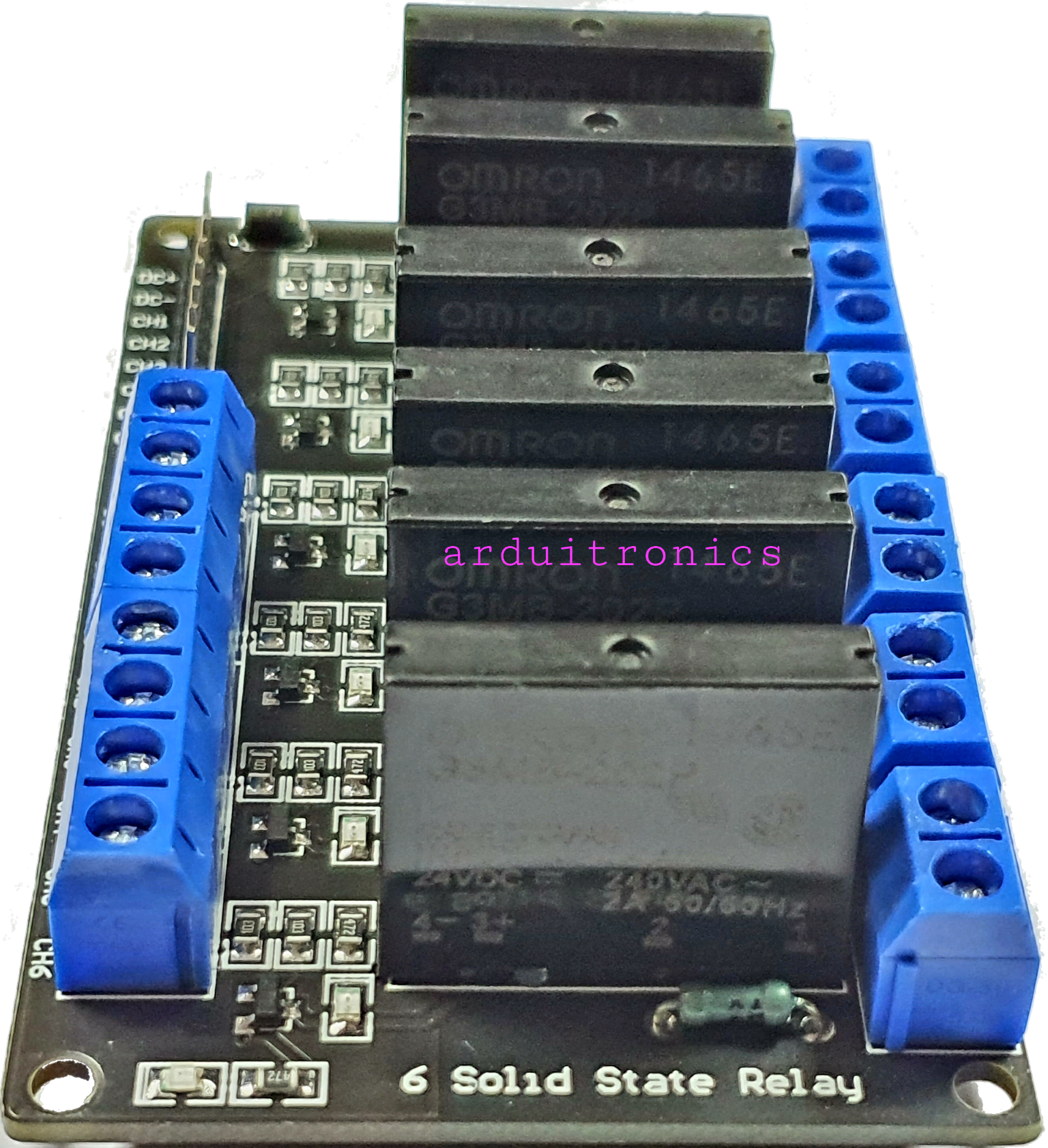 6 Channel 24V 2A Solid State Relay (SSR) High Level Trigger