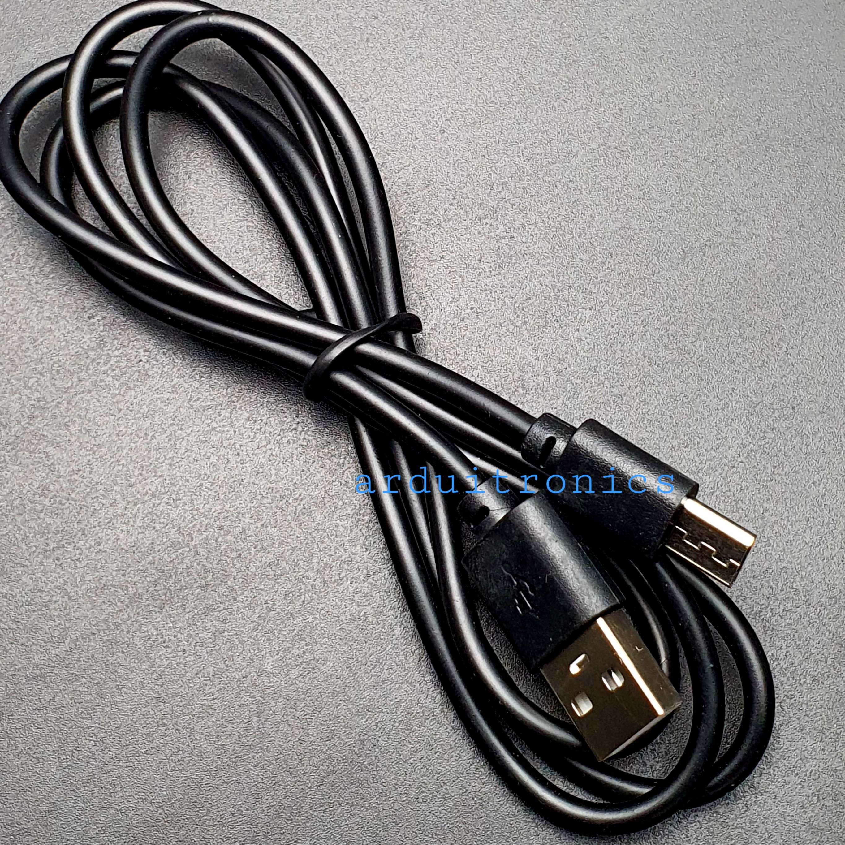 Micro USB Cable สายชาร์จ Data Cable สีดำ หัวยาว 8มม สายยาว1เมตร