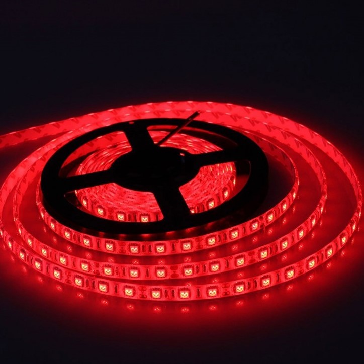 ไฟเส้น LED 5050 12V กันน้ำ สีแดง RED 5เมตร 60 LED/meter
