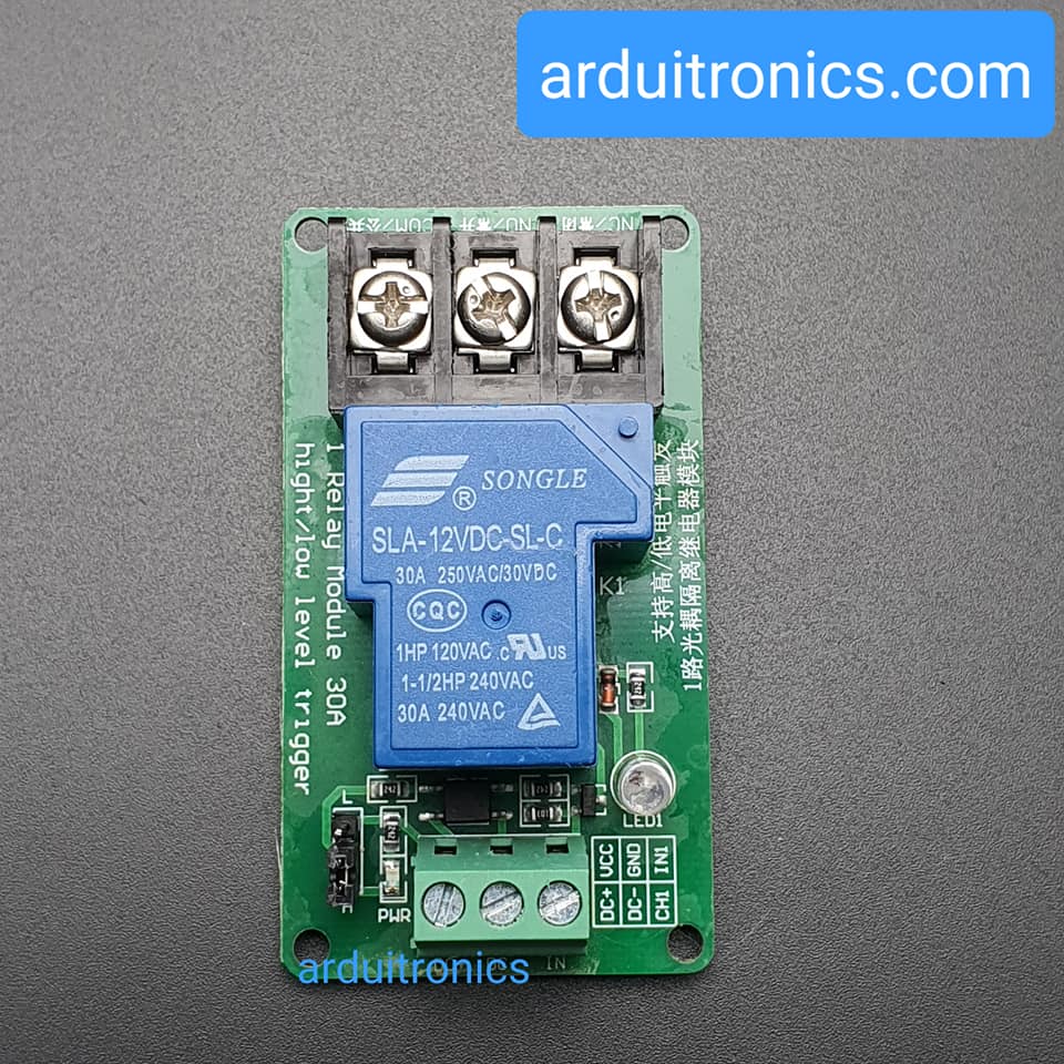 1 Channel Relay 12V 30A รีเลย์ 12V 30A ทำงานแบบ Active Low/High