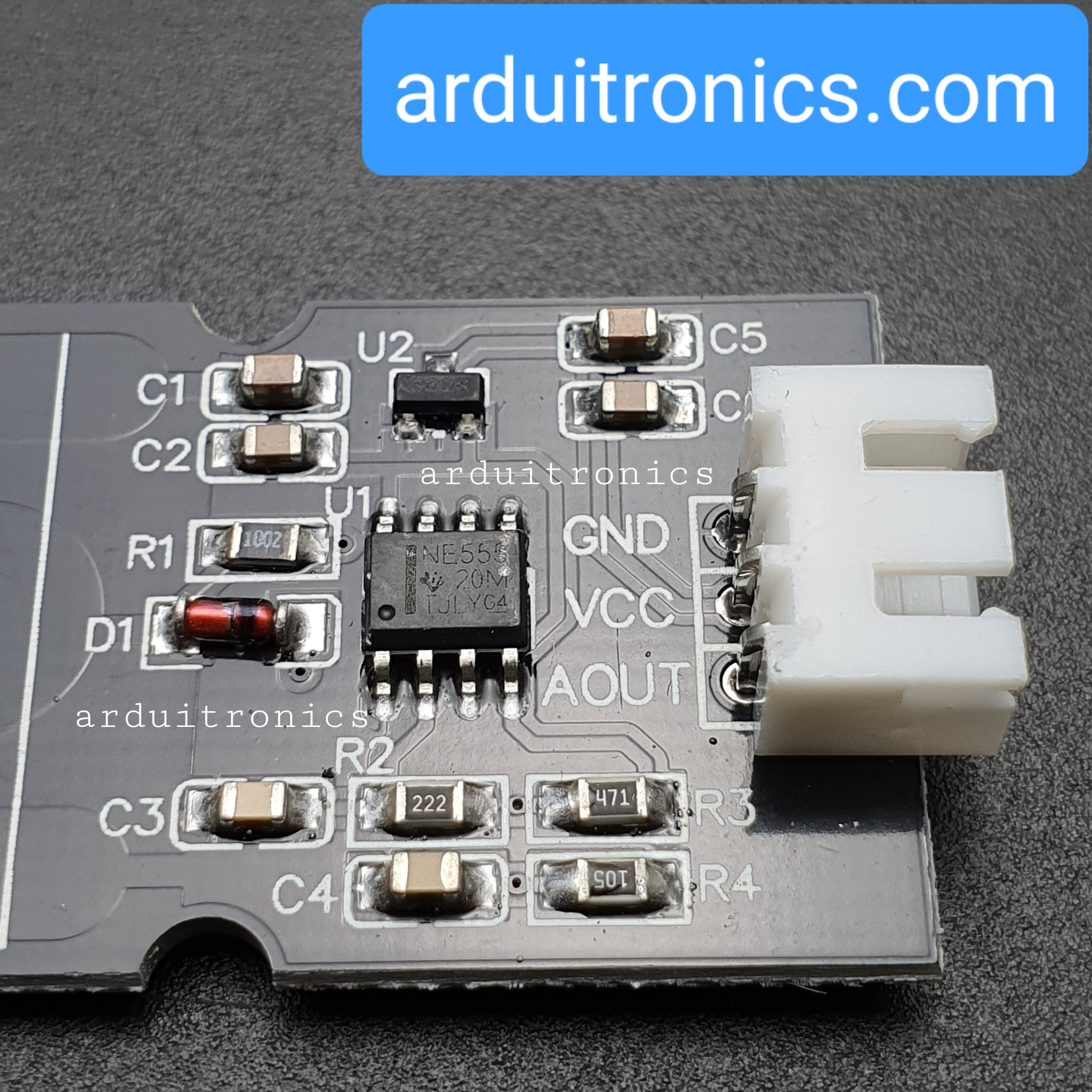 เซ็นเซอร์วัดความชื้นในดินแบบสัมผัส Capacitive Soil Moisture Sensor + สาย cable