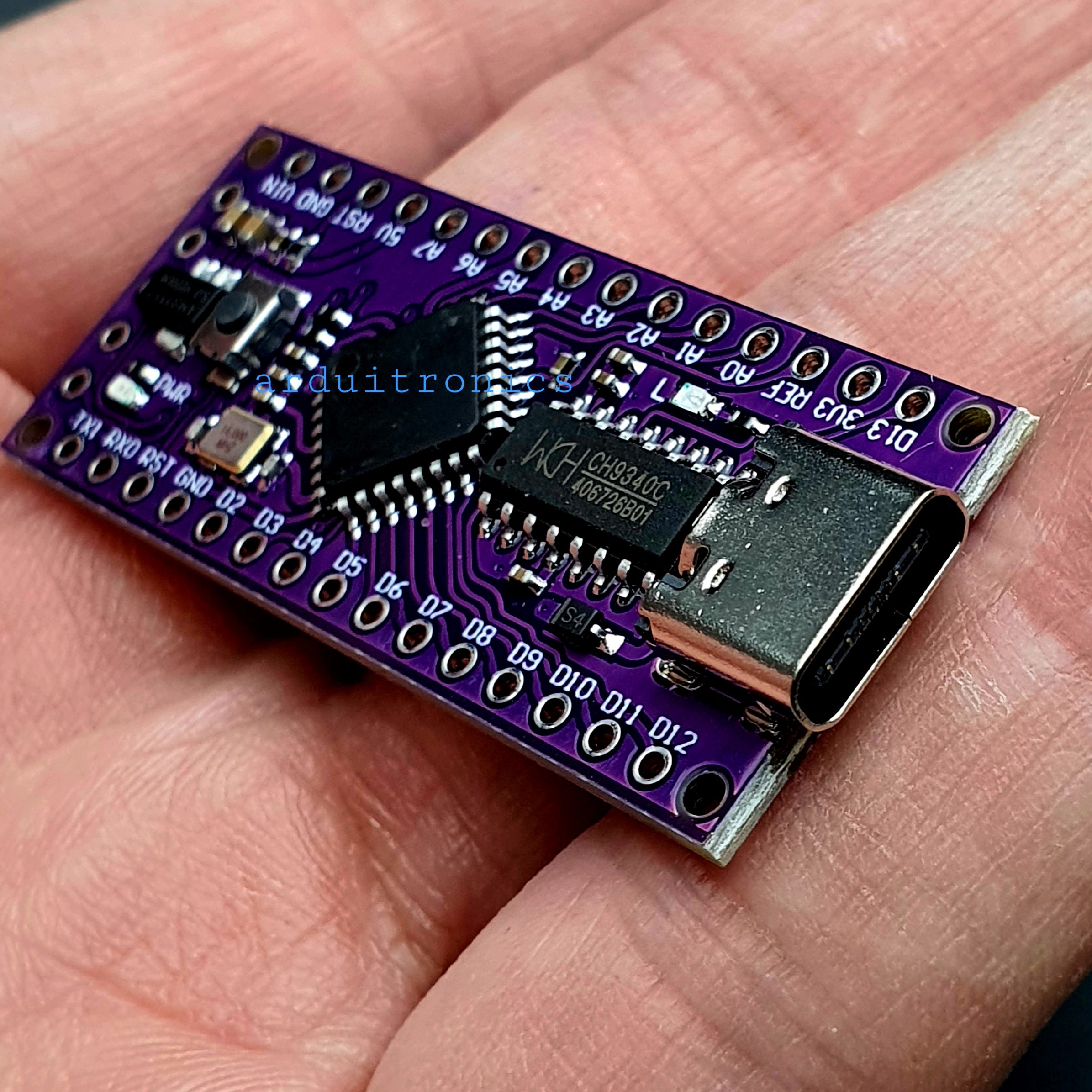 Arduino Nano 3.0 LGT8F328P Compatible บอร์ด Arduino nano 3.0 ใช้ชิฟ LGT8F328P PCB ม่วง USB Type-C