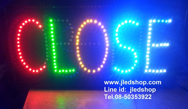 ป้ายไฟOPEN-CLOSE 4สี ปรับสวิทช์เลือกข้อความ