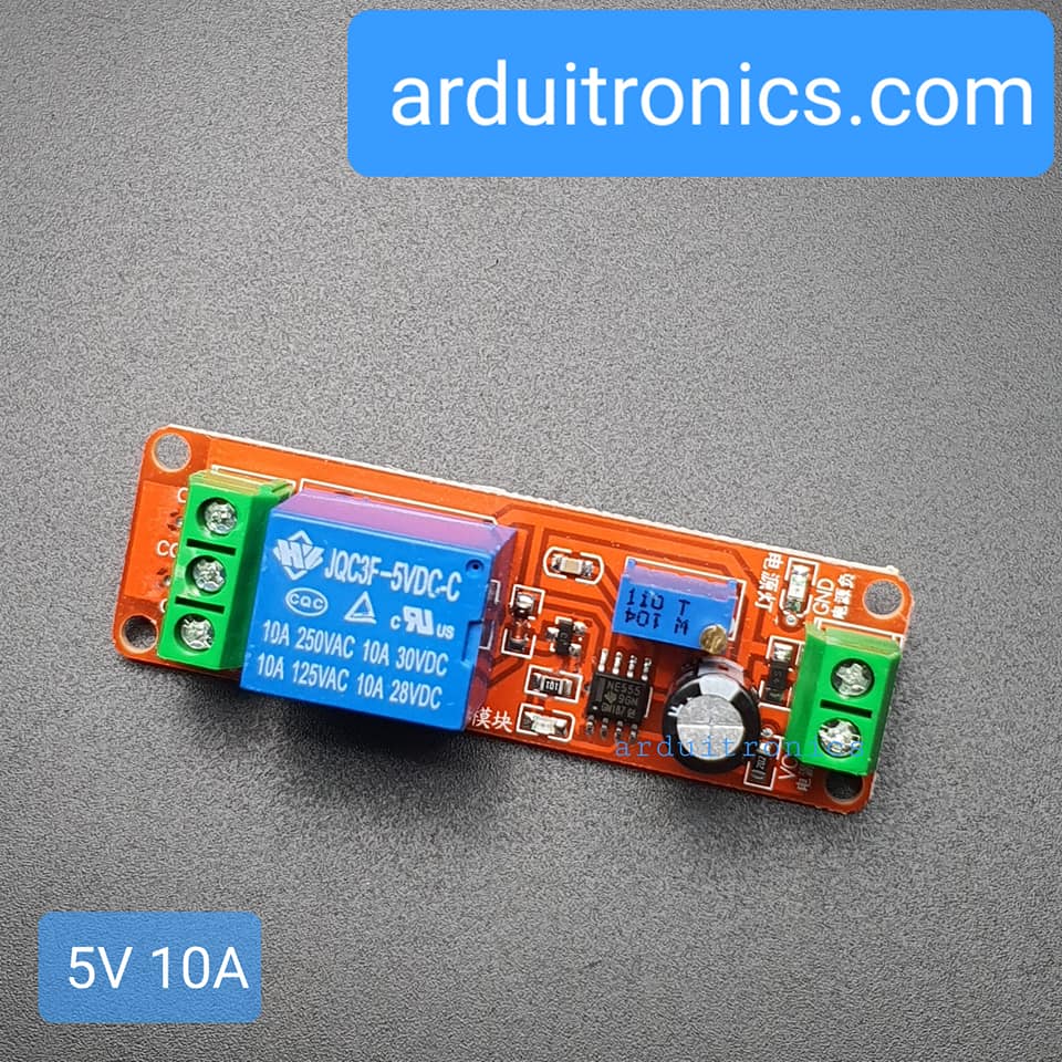รีเลย์ หน่วงเวลา เปิด 5V Time Delay Relay Module 1-10s Fixed DC 5V