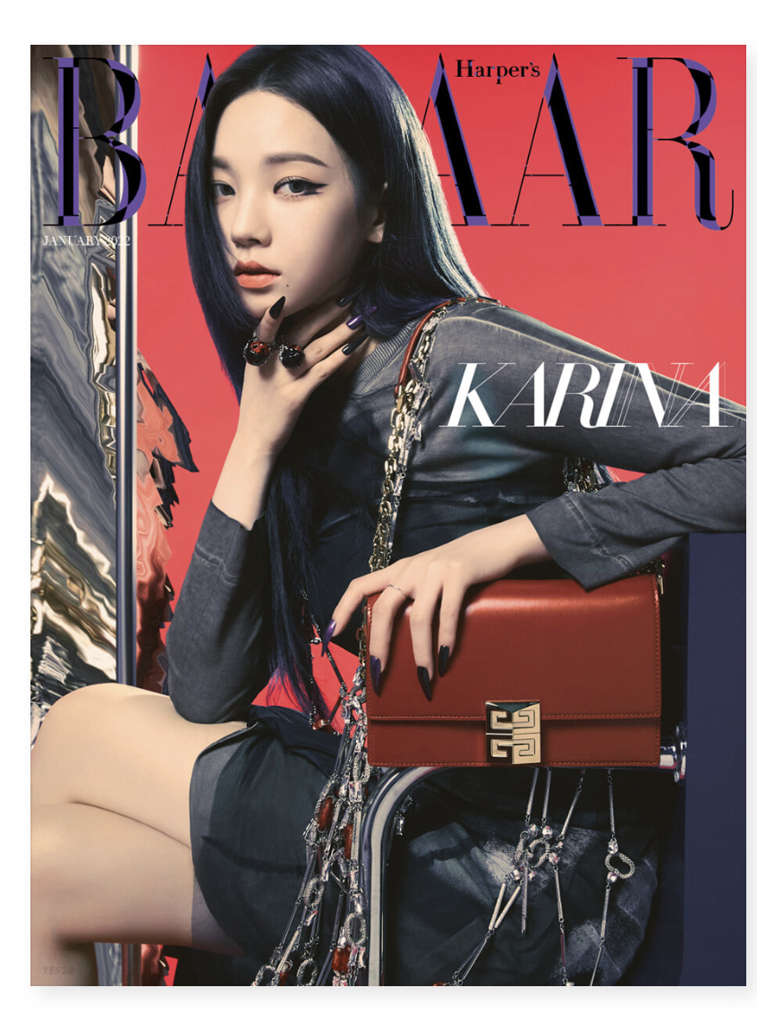 aespa - นิตยสาร HARPER`S BAZAAR 2022.01 หน้าปก aespa แบบ C ver