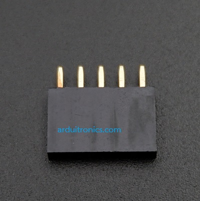[Black] 1X5 Pin Single Row Female Header 2.54mm Pitch Straight Pin Square (จำนวน 1 ชิ้น)