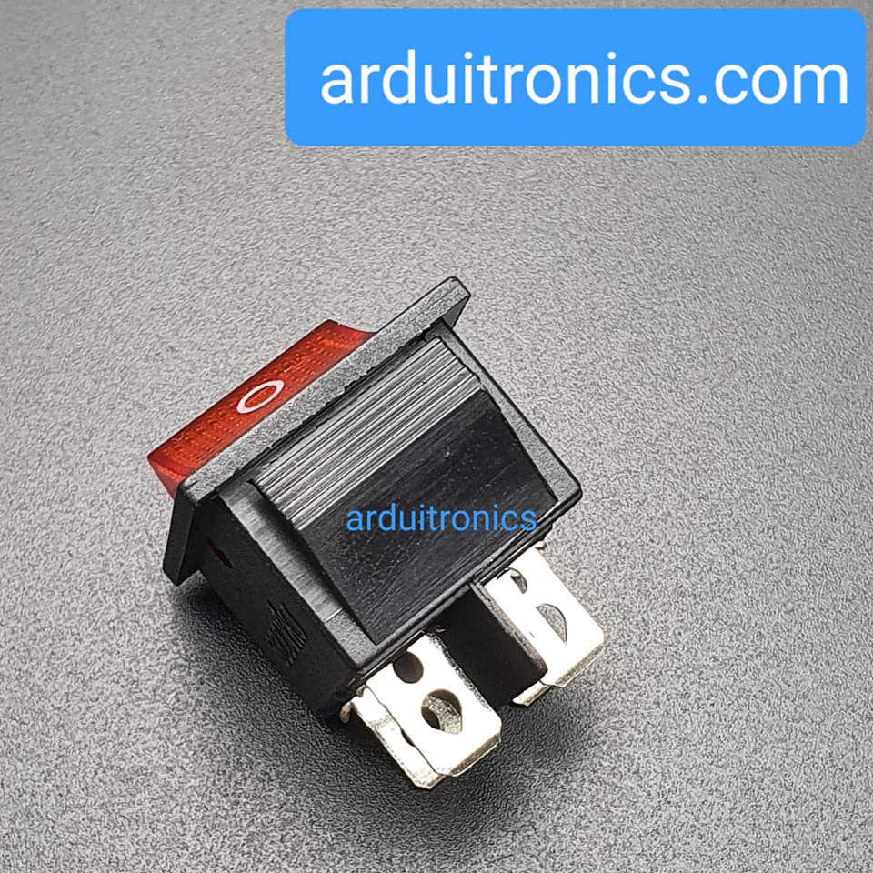 สวิตช์เปิดปิด KCD4 250VAC 15A High current switch 15A 250VAC สีแดง