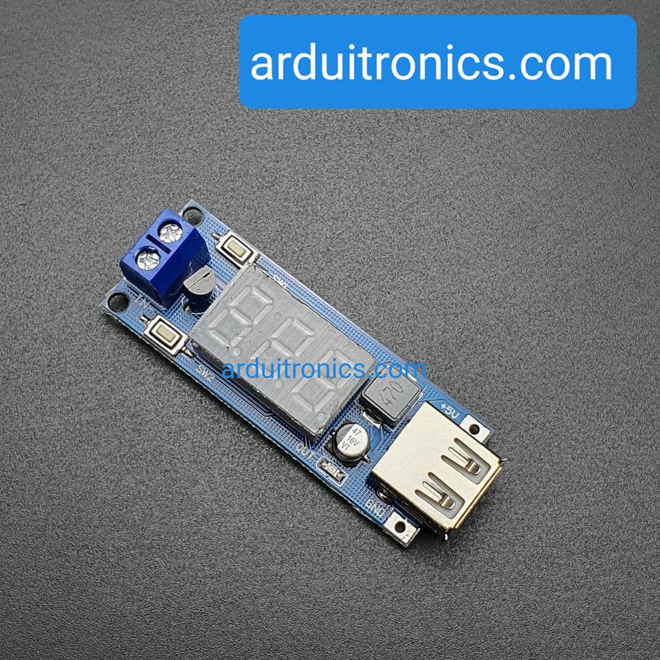 DC-to-DC Voltage Step Down (from 4.5V - 40V to 5V) + LED Voltmeter